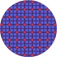 thumbnail image 1 of Ahgly Company Tapis Rond Lavable en Machine Intérieur Ruban Bleu Transitionnel, 3 Pieds Rond, 1 of 7