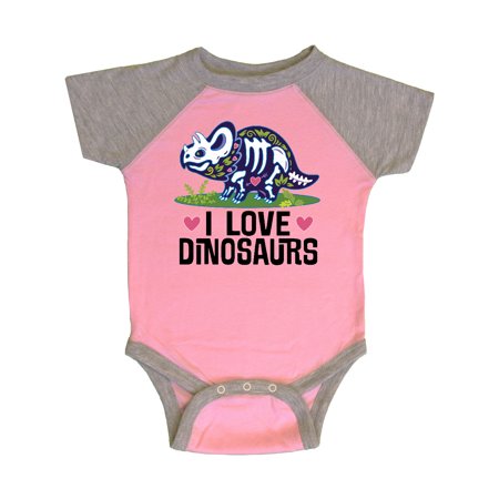 

Inktastic Girl Dinosaur I Love Dinosaurs Gift Baby Girl Bodysuit