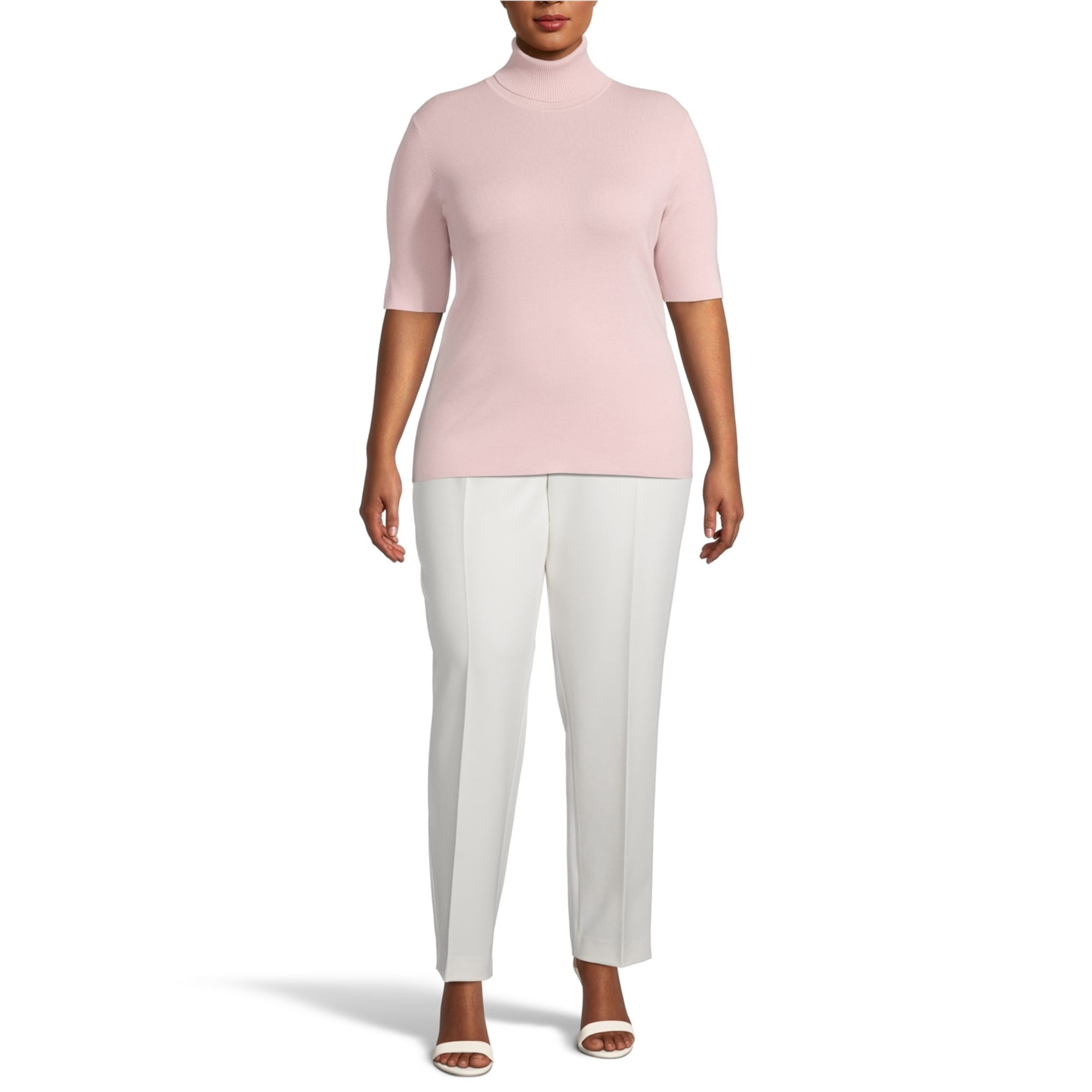 Anne Klein Chandail-Over Uni pour Femmes, Rose, Grande Taille, 0X