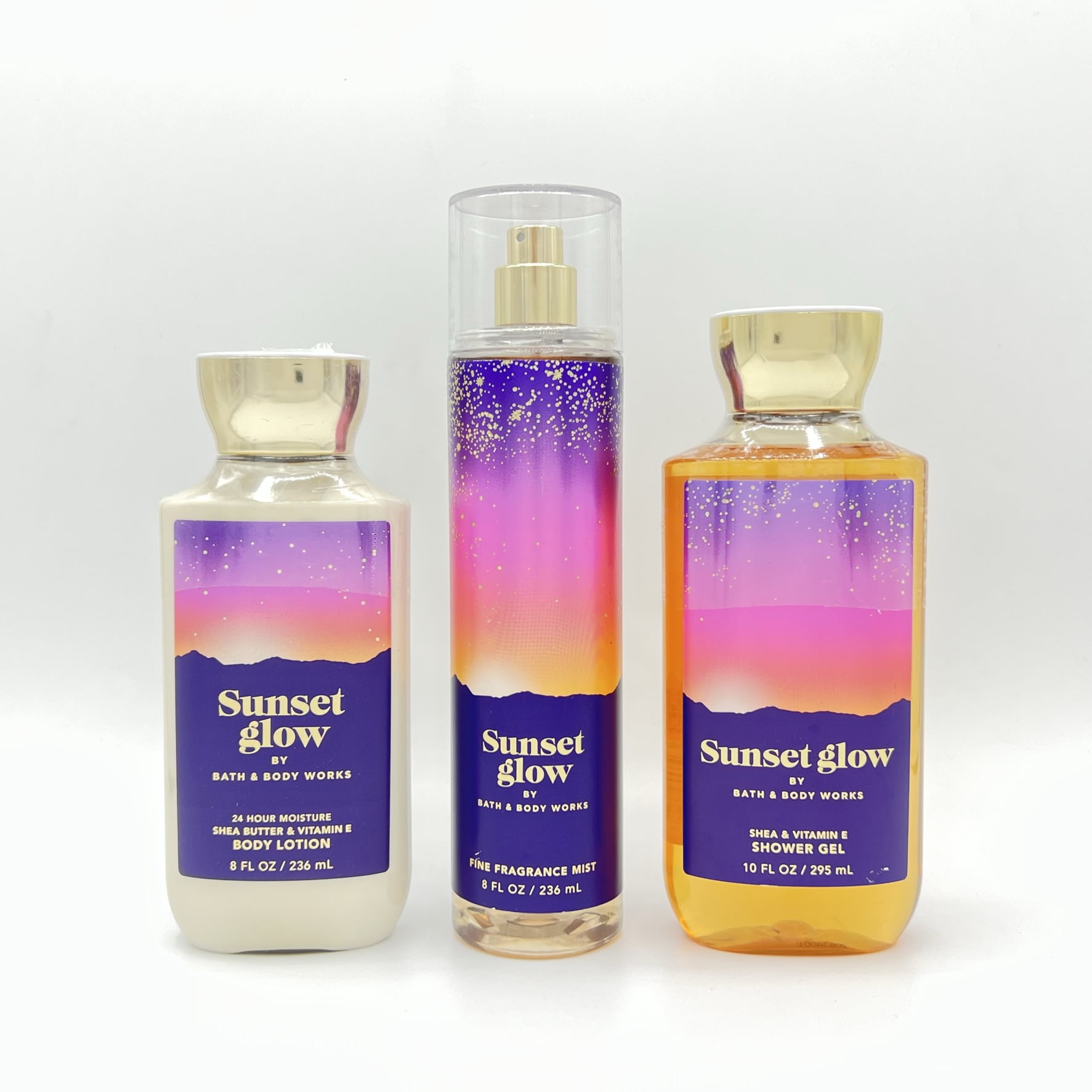 Bath & Body Works Sunset Glow 8oz Body Lotion, 8oz Fine Fragrance Mist