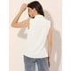 thumbnail image 3 of Camisa de Mezclilla Allegra K con Botones para Mujer Sin Mangas Cuello En V Chambray Blanco S, 3 of 5