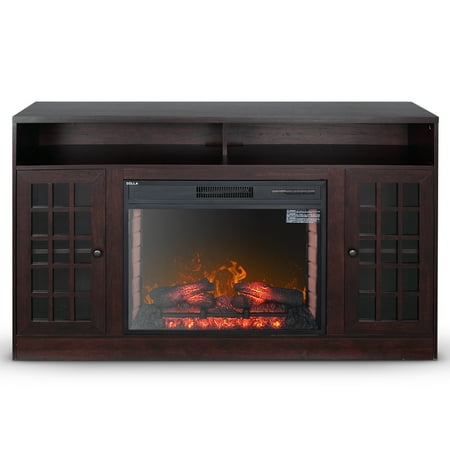 Della Electric Fireplace With 59 Wood Mantel With Media