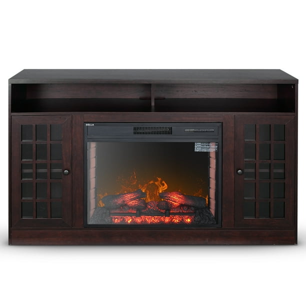 DELLA Electric Fireplace with 59" Wood Mantel with Media ...