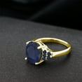 thumbnail image 4 of Gem Stone King 7.01 Ct Oval Blue Sapphire 18K Yellow Gold Plated Silver Ring (Size 6), 4 of 4