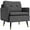 Gris Foncé, variante sur HOMCOM Fauteuil d'Appoint avec Dossier Capitonné et Pattes en Acier pour Salon