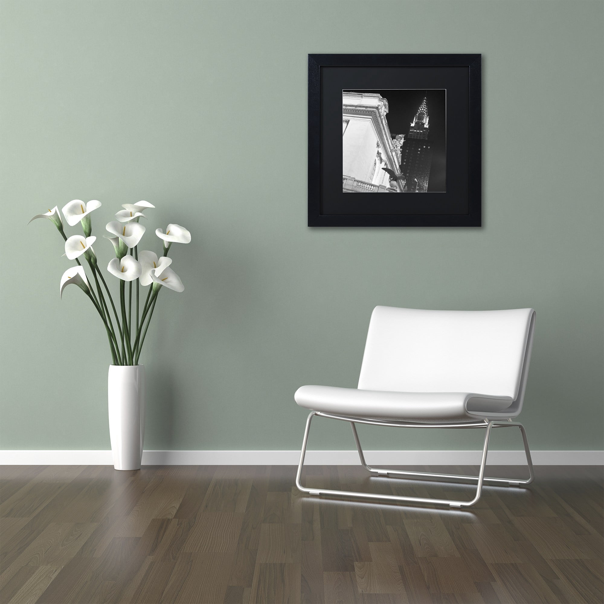 Trademark Fine Art "New York 003" Canvas Art by Moises Levy Black Matte, Black Frame