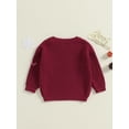 thumbnail image 3 of Binshrliy Baby Boy Girl Christmas Sweater for Infant Long Sleeve Letter Embroidered Pullover 3M 6M 9M 12M 18M 24M 3T Toddler Warm Jumpers Tops Fall Loose Knitwear, 3 of 6