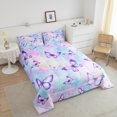 thumbnail image 4 of Erosebridal Ensembles de Literie Papillon Rêveur Grand avec Couette pour Filles, Arc-en-Ciel Galaxie Rêveur, Réversible 3 Pcs, 4 of 8