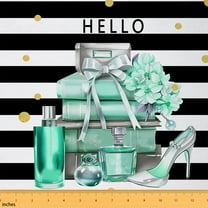 Castle Fairy Flower Cosmetics Girl Fabric by the Yard 10 Yards,Geometric Stripes Room Decor Fabric by the Yard,Golden Sequins Fabric for Sewing,Breathable Home Decor