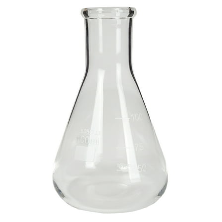 GSC International EF100 Erlenmeyer Flask, Standard Neck, 100ml. Borosilicate Glass.