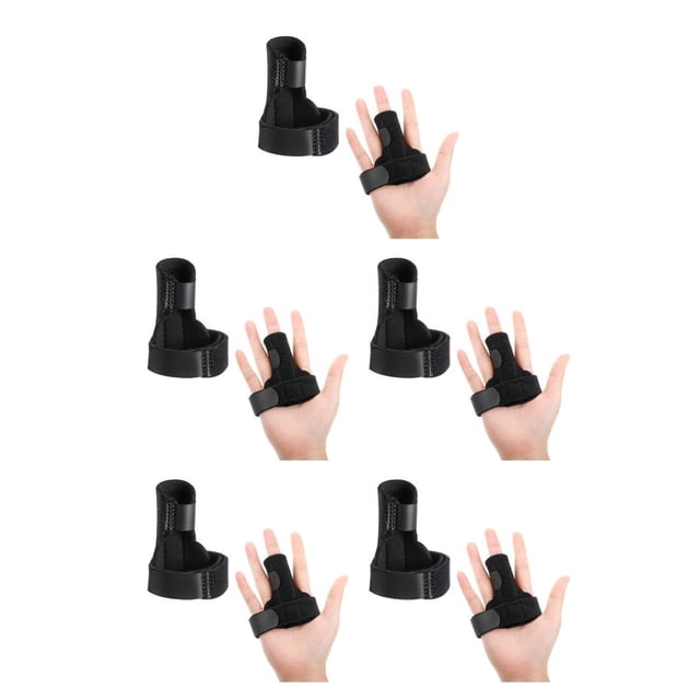 tamizeot Fingers Splint Brace Simple Protective Gear Trigger Support Stabilizer Sleeve Black 5Set