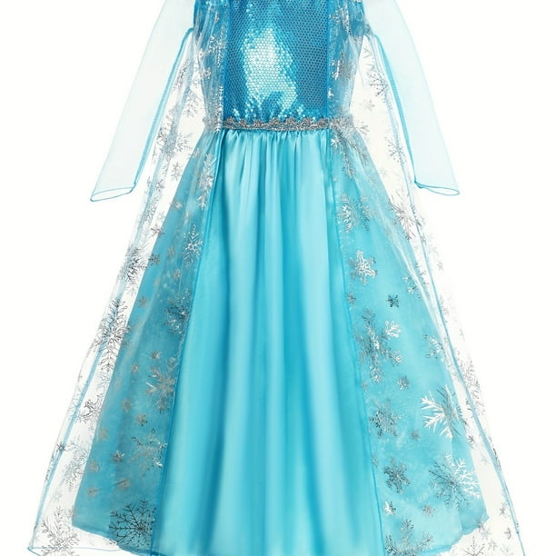 Vestido De Princesa De Tul Con Lentejuelas Para Niñas, Vestido De Malla Con Estampado De Copos De Nieve, Disfraz Para Cosplay, Ropa Para Niñas Para Fiestas, Halloween, Cumpleaños
