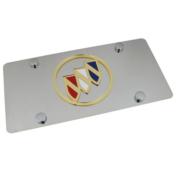 Buick Logo License Plate (Gold on Chrome)