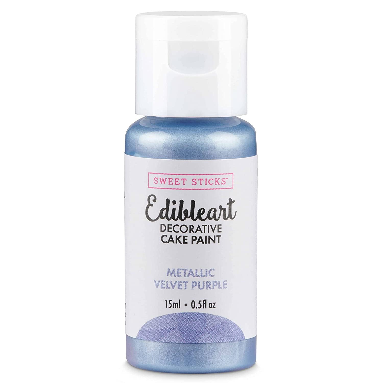 Sweet Sticks Edible Art Decorative Cake Paint 0.5 Ounce 15 Milliliters, Metallic Velvet Purple