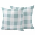 thumbnail image 2 of Pack of 2 Outdoor Pillow Covers 20x20 Inch Waterproof Aqua Plaid Throw Pillow Covers,Decorative Couch Pillow Shams Protectors Spring Summer Farmhouse Buffalo Checkered Patio Cushion Pillowcases, 2 of 8