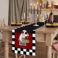 thumbnail image 2 of Red Black Chef 72 Inch Table Runner, Cartoon Cute Watercolor Cooking Plaid Farmhouse Dresser Scarf Cotton & Linen Tablerunner for Dining/Kitchen Island/Holiday Party Décor 13" x 72", 2 of 9