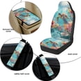 thumbnail image 6 of Xoenoiee Turtle Starfish Hibiscus Flower Print 5-Piece PU Leather Car Seat Covers Set with Seat Belt Pads & Center Console Cover, Universal Fit for SUV, Truck, Sedan, Van, 6 of 7