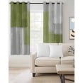 thumbnail image 2 of Sage Green Abstract Blackout Curtains for Bedroom/Living Room, Thermal Insulated Kitchen Curtains, Grey Geometric Oil Painting Vintage Grommet Darkening Window Treatment Drapes 42"x63"x2, 2 of 8