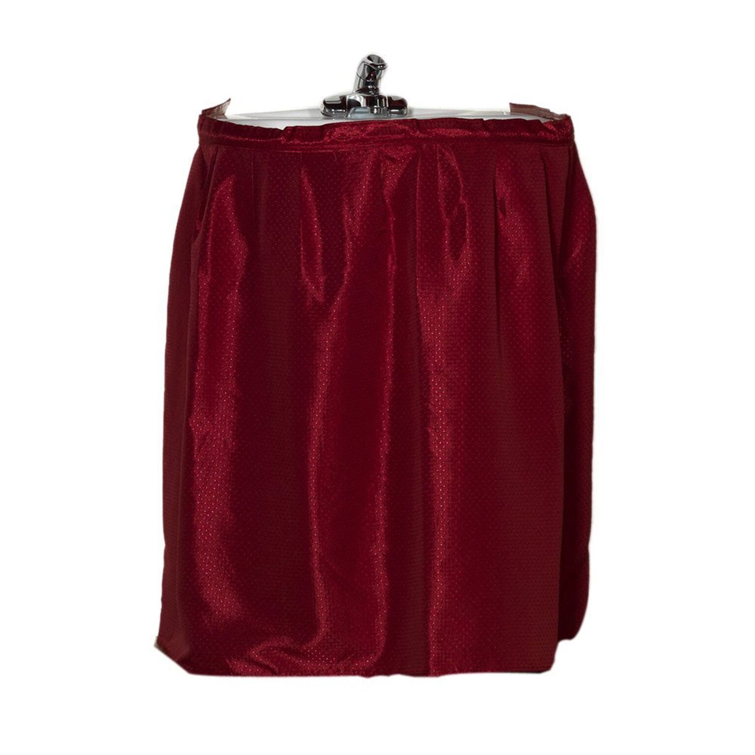 Fabric Bathroom Dobby Sink Skirt/Drape Burgundy