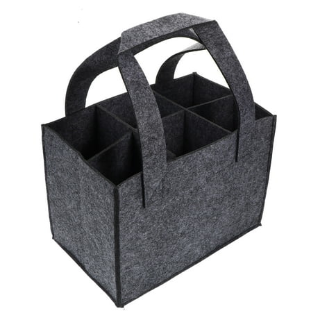 PTOOTP 1Pc Grey Felt Wine Bottle Storage Pouch with Fine Sewing and Material for Bottle Carry