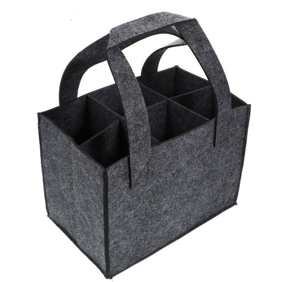 PTOOTP 1Pc Grey Felt Wine Bottle Storage Pouch with Fine Sewing and Material for Bottle Carry