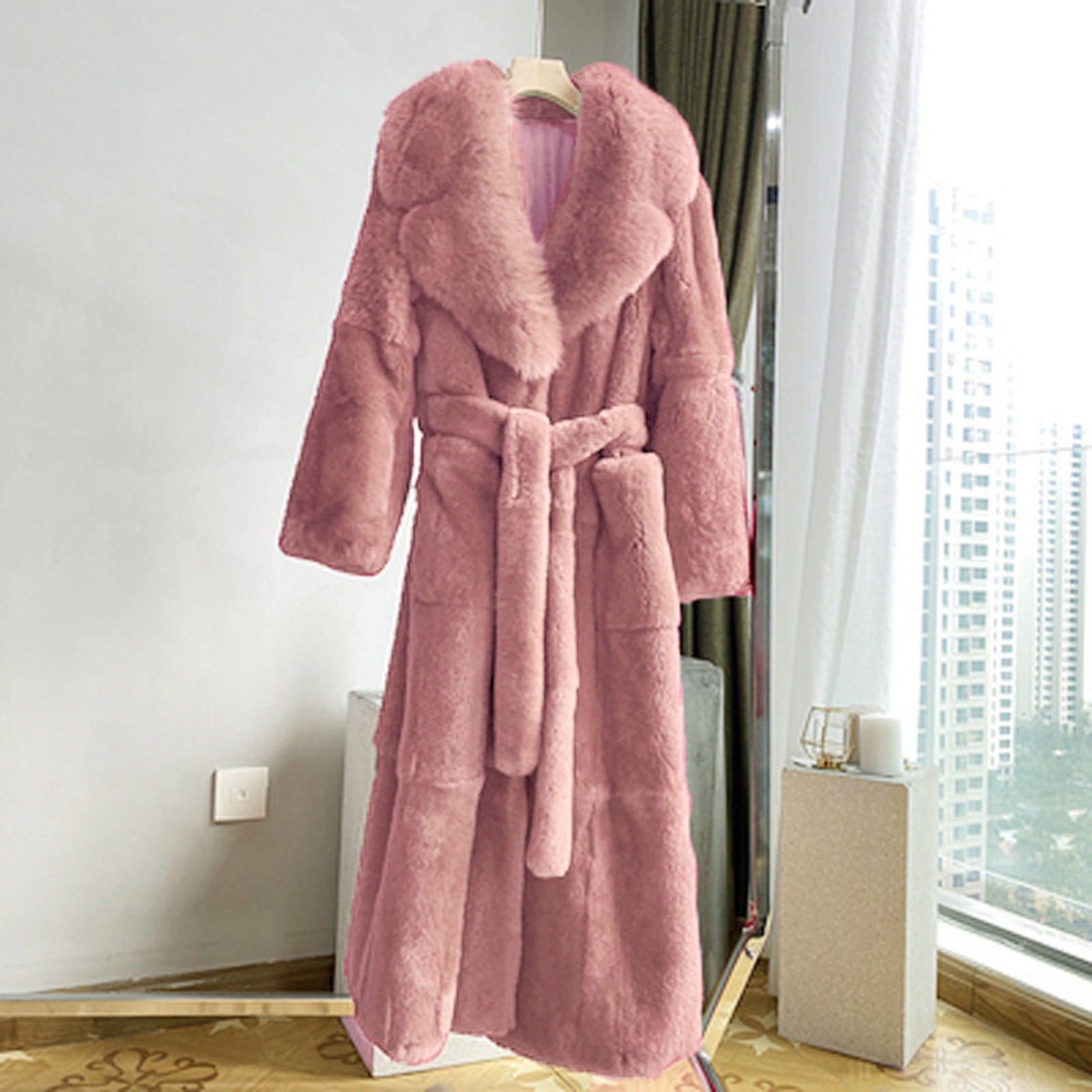 XZNGL Grande Taille Manteaux pour Femmes Grande Taille de Luxe Fausse Fourrure Manteau Chaud Manteau Long Manteau Manteau Femmes Grande Taille Longue Fausse Fourrure Manteaux pour Femmes Longs Manteau...