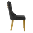 thumbnail image 6 of Tcbosik Velvet Dining Chairs Set of 2, Upholstered Dining Room Chair with Button Tufted Back & Solid Wood Legs for Kitchen, Living Room, Black, 6 of 11