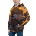 thumbnail image 2 of Rateoe Lizard With Sunglasses Sunset Pattern Boys Hoodie, Youth Pullover Hooded Sweatshirt, Kangaroo Pocket Hoodie for Kids-Medium, 2 of 6