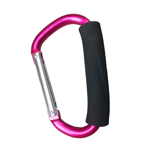 transemion Sponge Buckle Clipped Large Camping Accessories Big Size Carabiner Metal Clasp D-Ring Shape Hook Backpack Tents Shopping Hooks Rose red