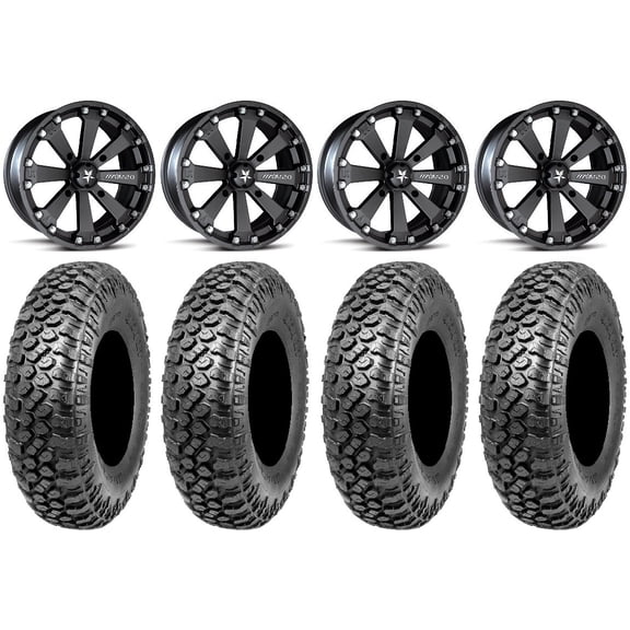 MSA Black Kore 14" ATV Wheels 30" RAZR XT Tires Honda Foreman Rancher SRA