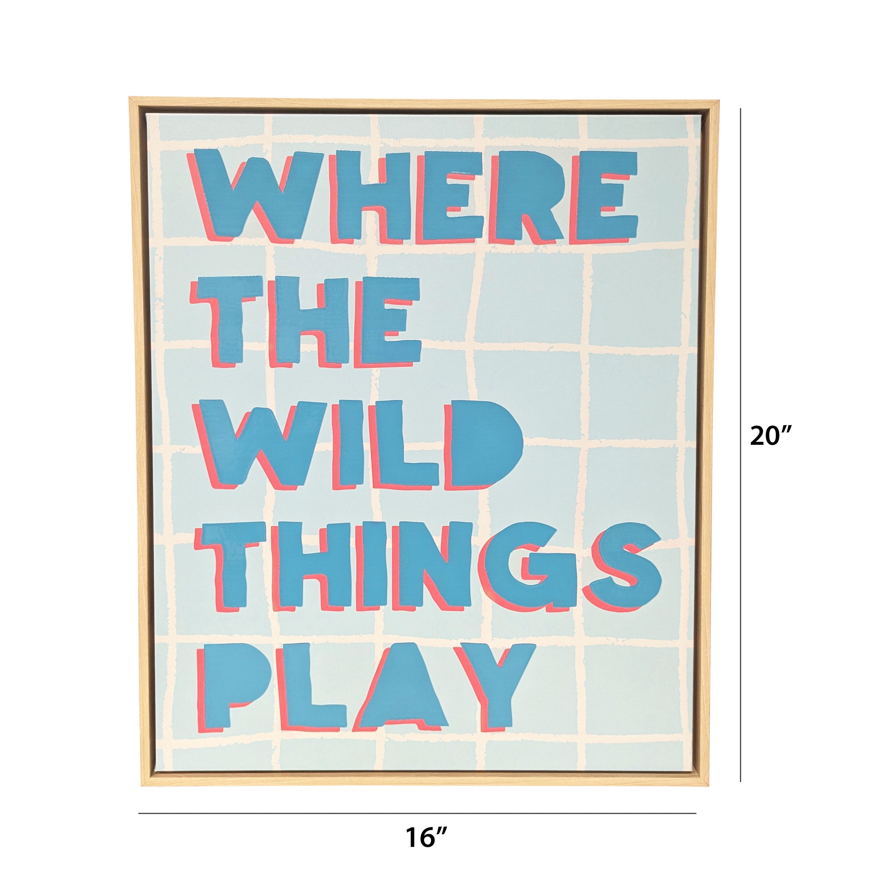 House of Happy 16x20 "Wild Things" Kids 3D Printed Wall Art on Canvas