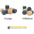 thumbnail image 2 of Best Bee Brothers Hand Dipped Wooden Corks, 8 Pieces, Carpenter Bees, 2 of 8