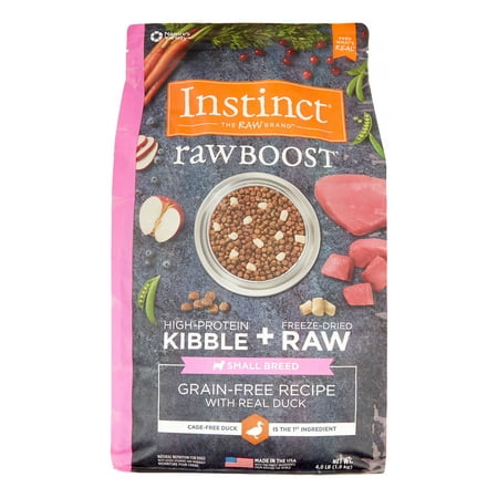 Instinct Raw Boost Small Breed Grain Free Recipe with Real Duck Natural Dry Dog Food by Nature's Variety, 4 lb.