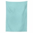 thumbnail image 2 of Abstract Tablecloth, Ornamental Pattern of Symmetrical Horizontal Shapes and Wavy Streaks, Rectangle Satin Table Cover Accent for Dining Room and Kitchen, 60" X 84", Seafoam and White, by Ambesonne, 2 of 2