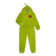 Dr. Seuss Unisex Kids The Grinch Christmas Matching Family Pajamas Union Suit, Large, 10/12