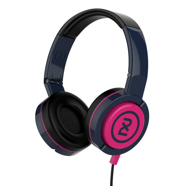 2xl X6dphy857 Navy And Pink Barrel Over The Ear Dj Headphone With Mic