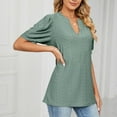 thumbnail image 6 of JeashCHAT Tshirts Shirts for Women Women's V- Neck Hollow Out Recreational Short Sleeve Tops, 6 of 6