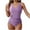 Purple, variant on Kmdttou Swim Suits for Women Ladies Solid Color Swimsuit Belly Swimsuit Hollow Back Swimming High Waist Swimming Trunks Up to 65% off!