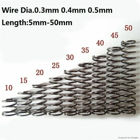 

10Pcs Wire Dia.0.3Mm-0.5Mm OD 2Mm-10Mm Small Springs Compression Spring Steel