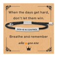 thumbnail image 1 of Pulsera FAOYUDAWEI Dios Está en Control Ajustable de Acero Inoxidable, 1 of 6