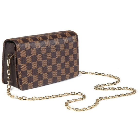 Luxury Checkered Cross body Bags For Women Credit Card Slots Clutch PU Vegan Leather Messenger Purses and Handbags