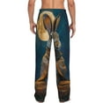 thumbnail image 6 of Cauagu Moon Night Sky Cute Rabbit Mens Pajama Pants Sleep & Lounge Pants,PJ Bottoms with Pockets-X-Large, 6 of 7