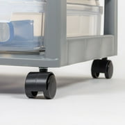 IRIS 5-Case Craft Storage Cart with Organizer Top and wheels for Scrapbooking, Gray