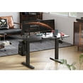 thumbnail image 2 of Seang Electric Standing Desk Adjustable Height, 40 x 24 Inch Sit Stand Desk with T-Shaped Frame, 3 Memory Presets & Cable Management for Home Office Computer Workstation, Black Frame/Black Top, 2 of 18