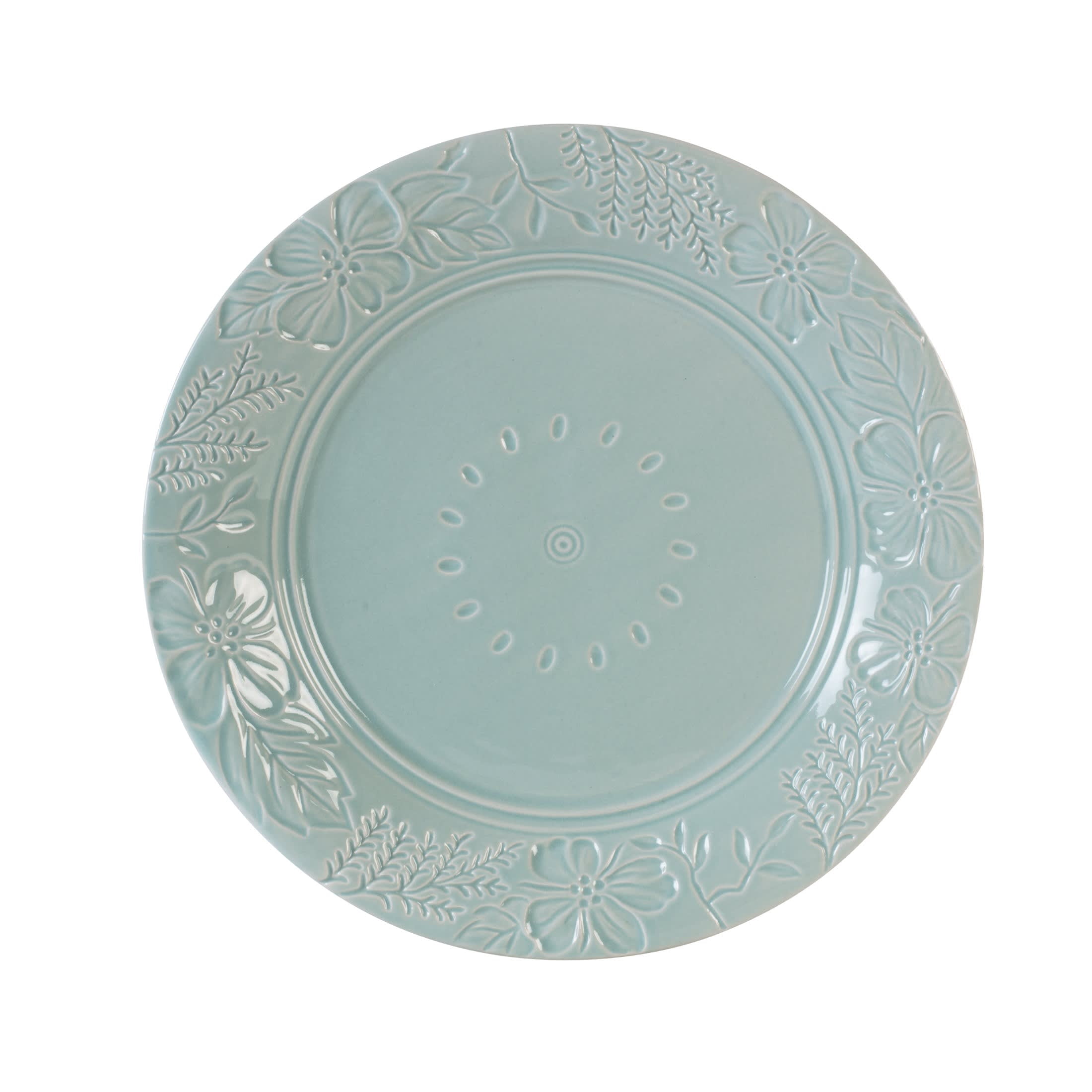 Fitz and Floyd English Garden Mint 11" Round Stoneware Dinner Plates (4 Count)