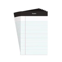 Staples Notepads 5" x 8" Narrow White 100 Sheets/Pad 6 Pads/Pack (13770) 398211