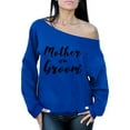 thumbnail image 1 of Awkward Styles Women's Mother Of The Groom Proud Mom`s Graphic Off Shoulder Tops Oversized Sweatshirt Wedding Day, 1 of 4