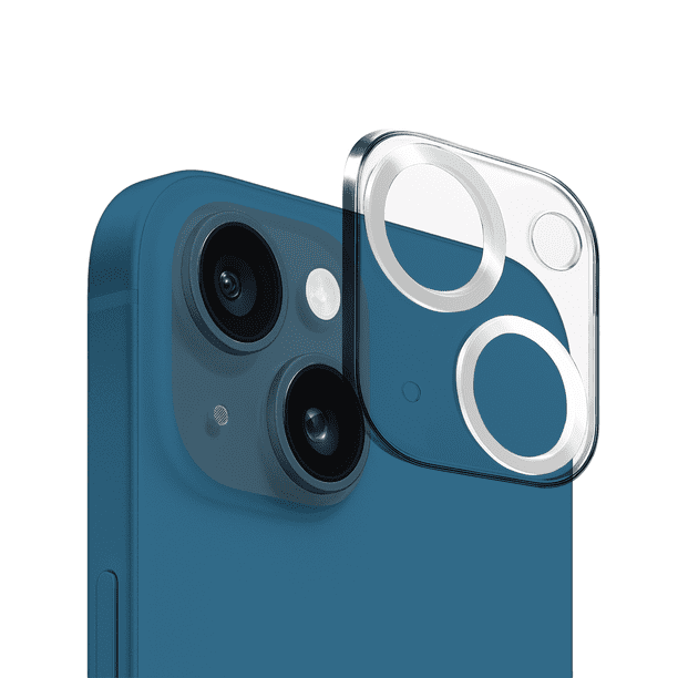 Mica De Cámara Cristal Deluxe Plateado Para iPhone 13 / 13 Mini, Vidrio Templado 2mm Antirayaduras, Protección Lente.