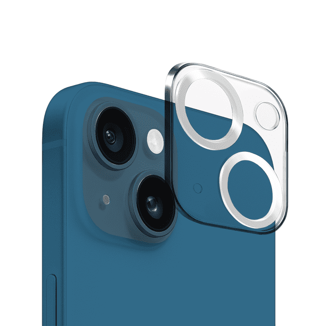 Mica De Cámara Cristal Deluxe Plateado Para iPhone 13 / 13 Mini, Vidrio Templado 2mm Antirayaduras, Protección Lente.