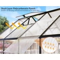 thumbnail image 6 of Jocisland 8x11.5x7 FT Polycarbonate Greenhouse, Walk-in Aluminum with 2 top-opening windows, 2 Swing Doors, Heavy Duty Outdoor Garden Greenhouse, Black, 6 of 9